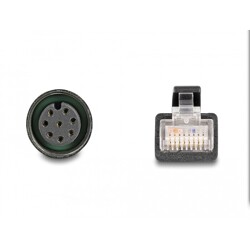 Przewód adapter IP67 M12 A-coded 8-pin żeński - RJ45 Cat.6A męski 50cm Delock 60074
