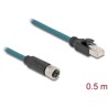 Przewód adapter IP67 M12 X-coded 8-pin żeński - RJ45 Cat.6A męski 50cm Delock 60076