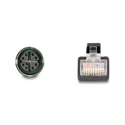 Przewód adapter IP67 M12 X-coded 8-pin żeński - RJ45 Cat.6A męski 50cm Delock 60076
