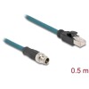 Delock M12 Kabel adaptera z kodowaniem X 8-pinowe męski do męski RJ45 o długości 50 cm