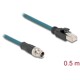 Przewód adapter IP67 M12 X-coded 8-pin męski - RJ45 Cat.6A męski 50cm Delock 60077
