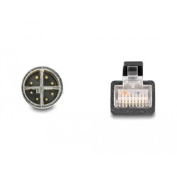 Przewód adapter IP67 M12 X-coded 8-pin męski - RJ45 Cat.6A męski 50cm Delock 60077