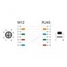 Przewód adapter IP67 M12 X-coded 8-pin męski - RJ45 Cat.6A męski 50cm Delock 60077