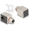 Adapter M12 8pin żeński X-coded RJ-45 żeński metalowy kątowy STP Delock 60088