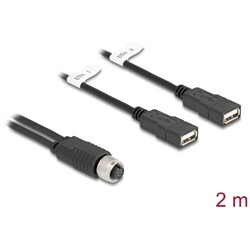 Kabel szeregowy M12 8pin - 2x USB 2.0 5m Delock 60291