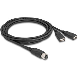 Kabel szeregowy M12 8pin - 2x USB 2.0 5m Delock 60291 Kabel szeregowy M12 8pin - 2x USB 2.0 5m Delock 60291