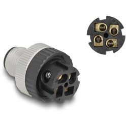 Złącze M12 IP67 4pin męski A-coded złącze śrubowe montażowe 4pin Delock 60533