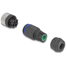 Złącze M12 IP67 4pin żeński A-coded złącze śrubowe montażowe 4pin Delock 60536