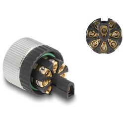 Złącze M12 IP67 8pin żeński A-coded złącze śrubowe montażowe 8pin Delock 60538