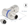 Złącze M12 metalowe kątowe IP67 3pin żeński A-coded złącze śrubowe montażowe 3pin Delock 60539