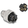 Złącze M12 metalowe kątowe IP67 3pin żeński A-coded złącze śrubowe montażowe 3pin Delock 60539