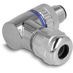 Złącze M12 metalowe kątowe IP67 4pin męski A-coded złącze śrubowe montażowe 4pin Delock 60540