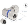 Złącze M12 metalowe kątowe IP67 3pin żeński A-coded złącze śrubowe montażowe 3pin Delock 60542