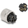 Złącze M12 metalowe kątowe IP67 3pin żeński A-coded złącze śrubowe montażowe 3pin Delock 60542