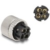 Złącze M12 metalowe kątowe IP67 4pin żeński A-coded złącze śrubowe montażowe 4pin Delock 60565