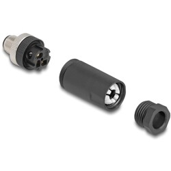Złącze M12 IP67 3pin męski A-coded złącze śrubowe montażowe 3pin Delock 60566