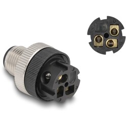 Złącze M12 IP67 3pin męski A-coded złącze śrubowe montażowe 3pin Delock 60566
