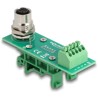 Adapter M12 4pin żeński A-coded na szynę DIN blok zacisków 5pin Delock 60658