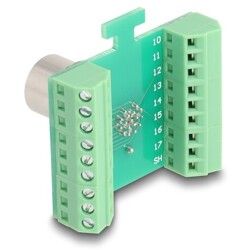 Adapter M12 17pin żeński A-coded na 18-pinowy terminal połączeniowy Delock 60660