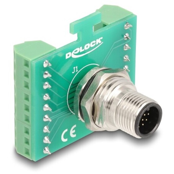 Adapter M12 17pin męski A-coded na 18-pinowy terminal połączeniowy Delock 60661