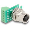 Adapter M12 4pin żeński A-coded na 9-pinowy terminal połączeniowy Delock 60662