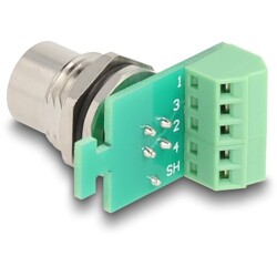 Adapter M12 4pin żeński A-coded na 9-pinowy terminal połączeniowy Delock 60662