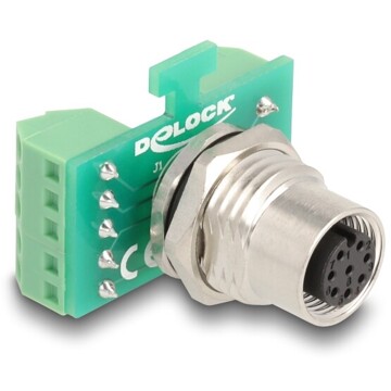 Adapter M12 8pin męski A-coded na 9-pinowy terminal połączeniowy Delock 60664