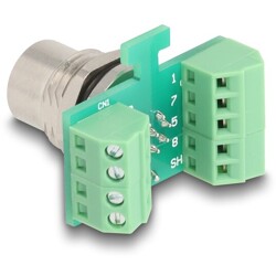 Adapter M12 8pin męski A-coded na 9-pinowy terminal połączeniowy Delock 60664