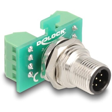 Adapter M12 8pin męski A-coded na 9-pinowy terminal połączeniowy Delock 60664