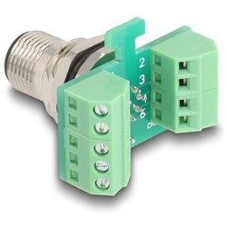 Adapter M12 8pin męski A-coded na 9-pinowy terminal połączeniowy Delock 60664