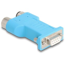 Adapter DB9 2x M12 A-coded męski żeński 5pin rozdzielacz magistrali CAN prosty niebieski Delock 60665