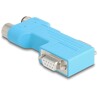 Adapter DB9 2x M12 A-coded męski żeński 5pin rozdzielacz magistrali CAN kątowy niebieski Delock 60666