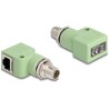 Adapter sieciowy M12 8pin X-coded męski do RJ-45 żeński z otworem kątowy zielony Delock 60683