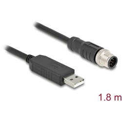 Kabel szeregowy USB 2.0 do M12 8pin RS-232 FTDI FT231 1,8m Delock 64257