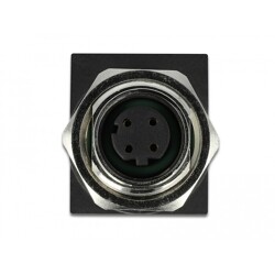 Adapter sieciowy M12 4pin D-coded żeński do RJ-45 żeński kątowy Delock 66312