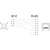 Adapter sieciowy M12 4pin D-coded żeński do RJ-45 żeński Delock 66312