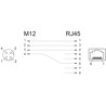 Adapter sieciowy M12 4pin D-coded żeński do RJ-45 żeński kątowy Delock 66312