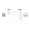 Adapter sieciowy M12 4pin D-coded męski do RJ-45 żeński kątowy Delock 66313