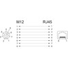 Adapter sieciowy M12 8pin A-coded męski do RJ-45 żeński Delock 66314