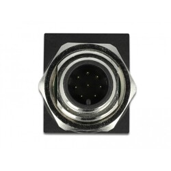 Adapter sieciowy M12 8pin A-coded męski do RJ-45 żeński kątowy Delock 66315