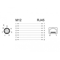 Adapter sieciowy M12 8pin A-coded męski do RJ-45 żeński kątowy Delock 66315 Adapter sieciowy M12 8pin A-coded męski do RJ-45 żeński kątowy Delock 66315