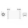 Adapter sieciowy M12 8pin A-coded męski do RJ-45 żeński kątowy Delock 66315