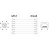 Adapter sieciowy M12 8pin X-coded żeński do RJ-45 żeński kątowy Delock 66316