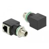 Adapter sieciowy M12 8pin X-coded męski do RJ-45 żeński kątowy Delock 66565