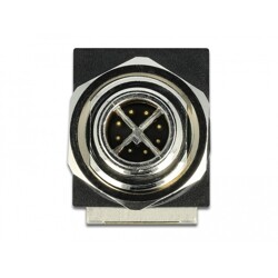 Adapter sieciowy M12 8pin X-coded męski do RJ-45 żeński kątowy Delock 66565