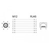 Adapter sieciowy M12 8pin X-coded męski do RJ-45 żeński kątowy Delock 66565