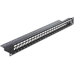 Patchpanel 19" Keystone 24-portowy czarny Delock 43277
