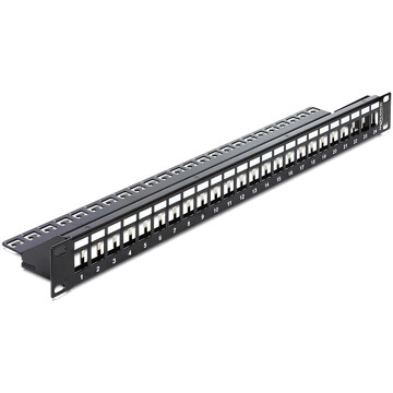 Patchpanel 19" Keystone 24-portowy czarny Delock 43277