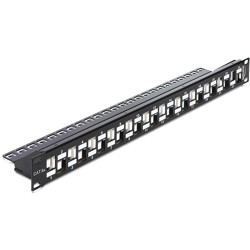 Patchpanel 19" Keystone 24-portowy stopniowany czarny Delock 43278