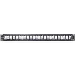 Patchpanel 19" Keystone 24-portowy stopniowany czarny Delock 43278
